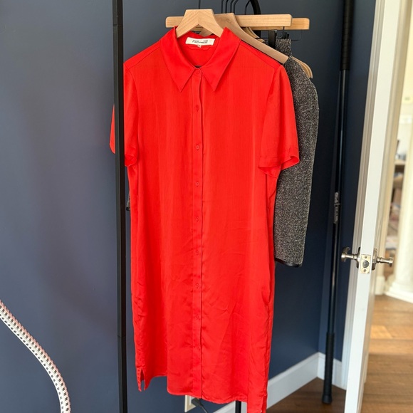 Diane Von Furstenberg Dresses & Skirts - DVF Diane von Furstenberg Kassie Spicy Orange shirtdress dress 10